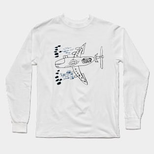 Fighter airplane,  KF-16,  looks like child's drawing Long Sleeve T-Shirt